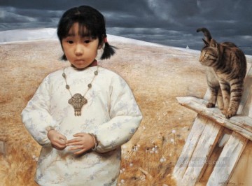 中国 Painting - 遠く離れた雷鳴 WYD 中国の女の子